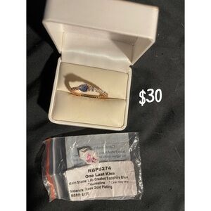 Last Kiss Gold Ring with Blue Sapphire